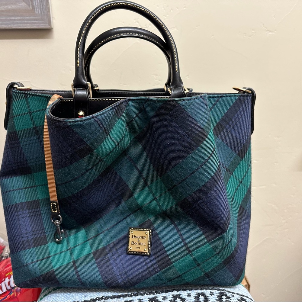 Dooney & Bourne  Navy Tartan Large Barlow